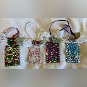 Designer themed custom ornaments set of 4